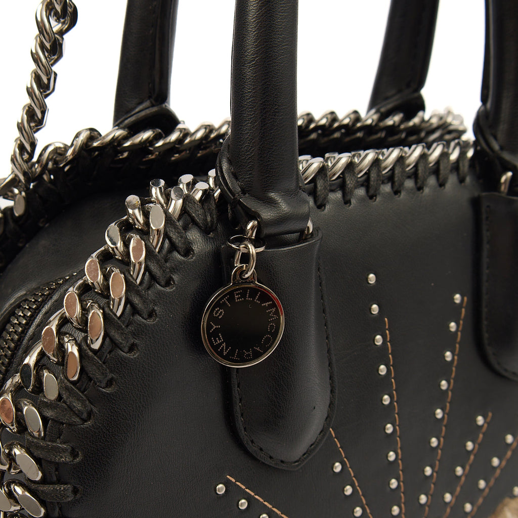 Stella McCartney Top Handle Falabella Mini Tote in Black, Leather