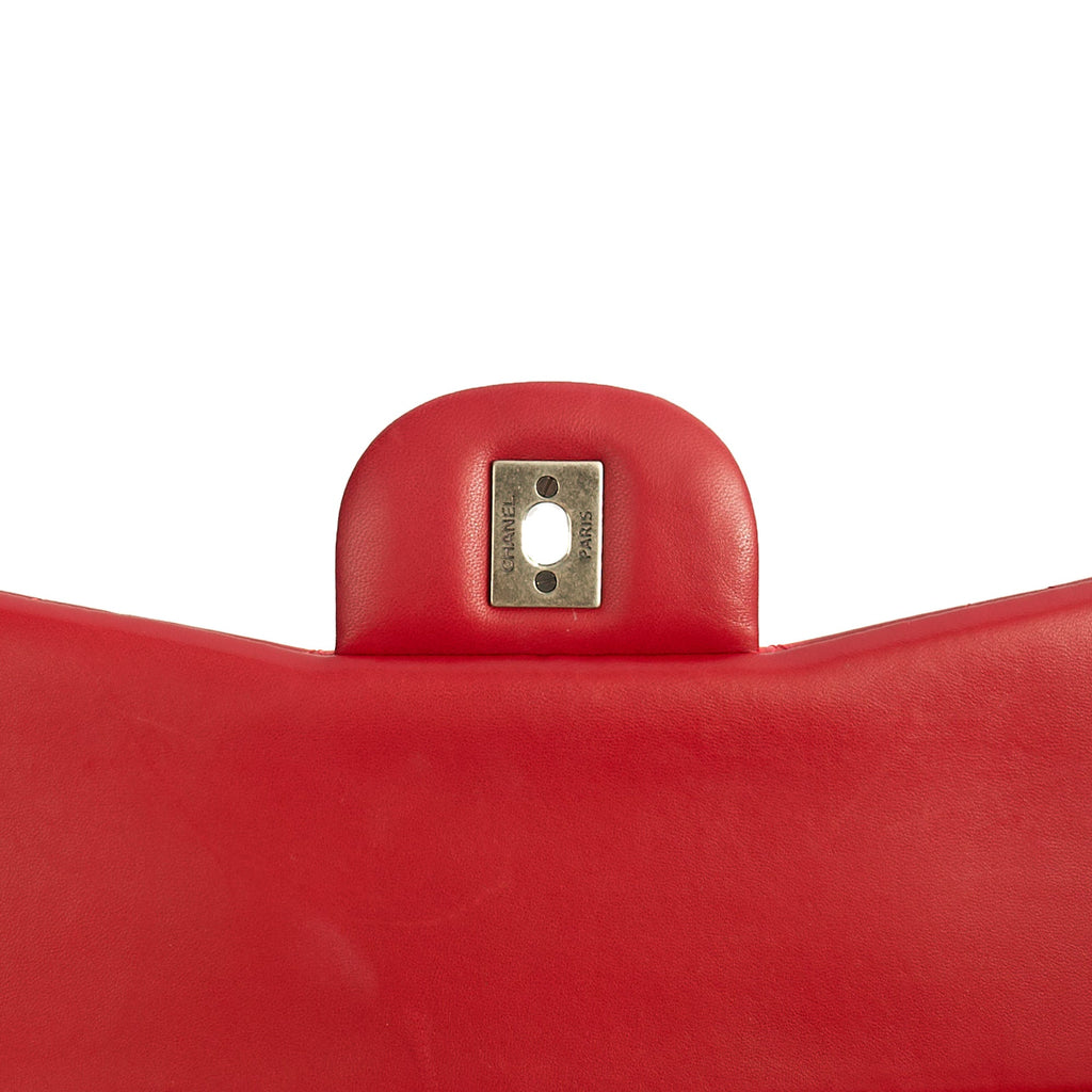 Chanel Shoulder Bag Classic Double Flap - Large in Red, Lambskin Leather