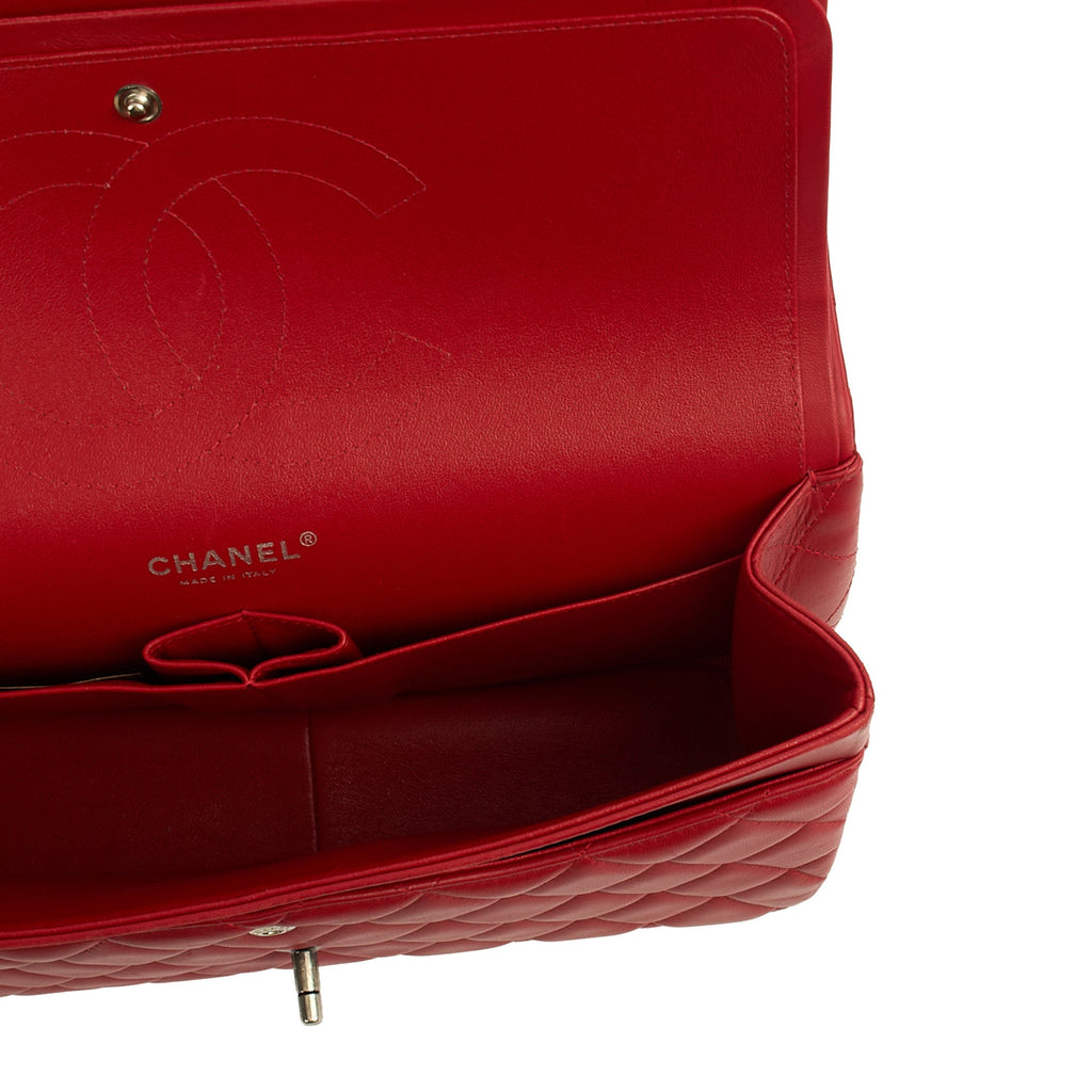 Chanel Shoulder Bag Classic Double Flap - Large in Red, Lambskin Leather