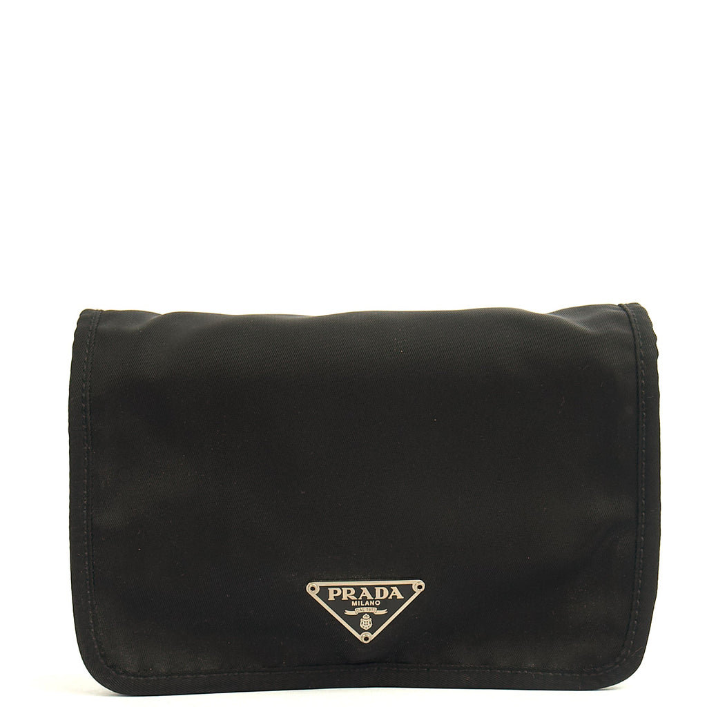 Prada Wallet Nylon Pouch Wristlet in Black, Nylon