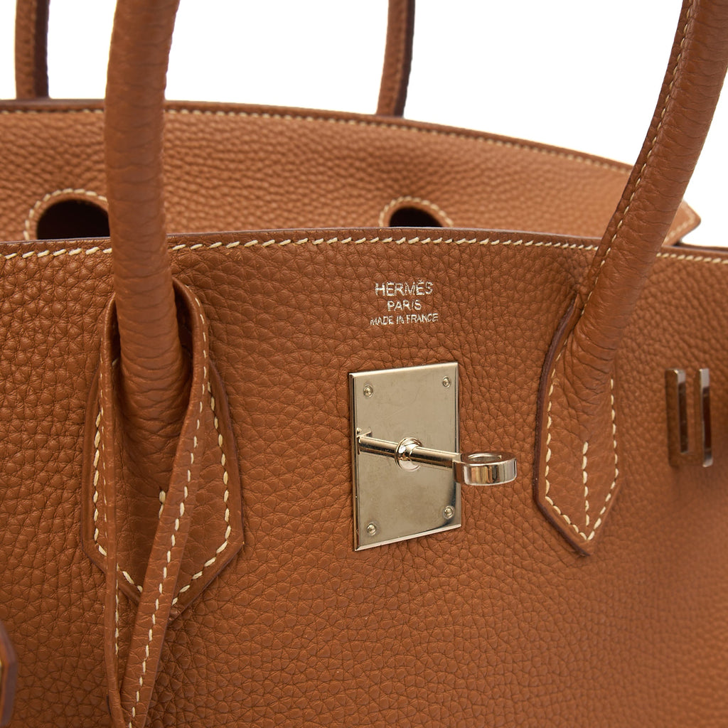 Hermes Tote Birkin 30 in Gold, Togo Leather
