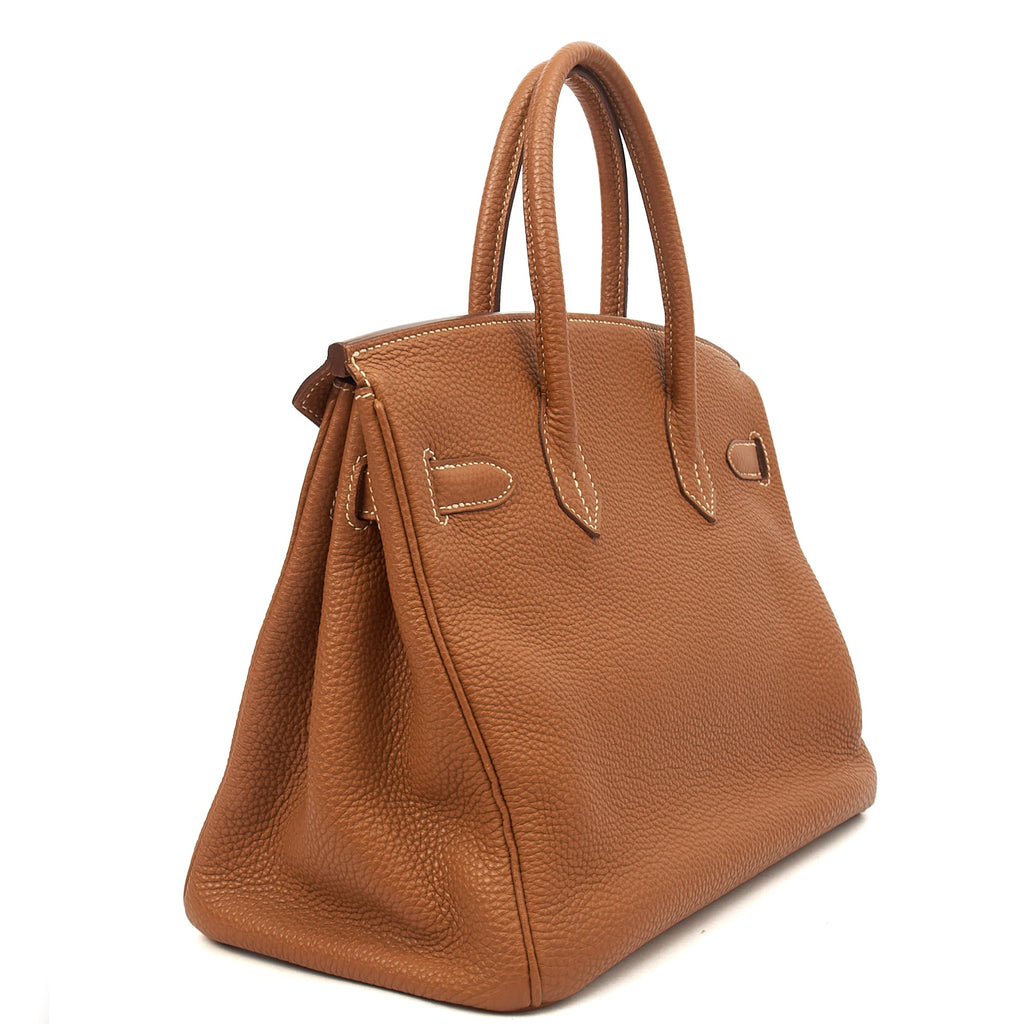 Hermes Tote Birkin 30 in Gold, Togo Leather