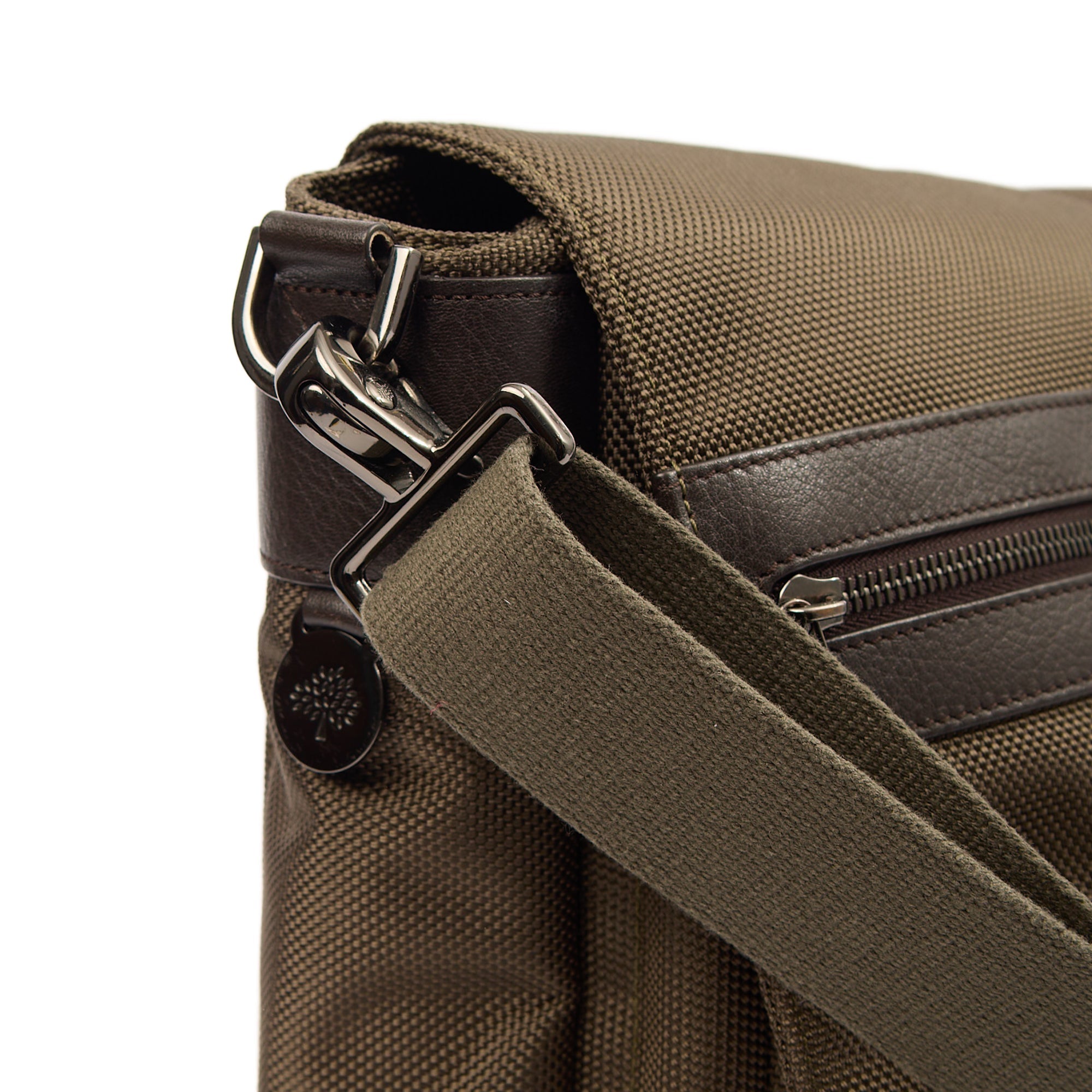 Mulberry Satchel Messenger in Green, Fabric