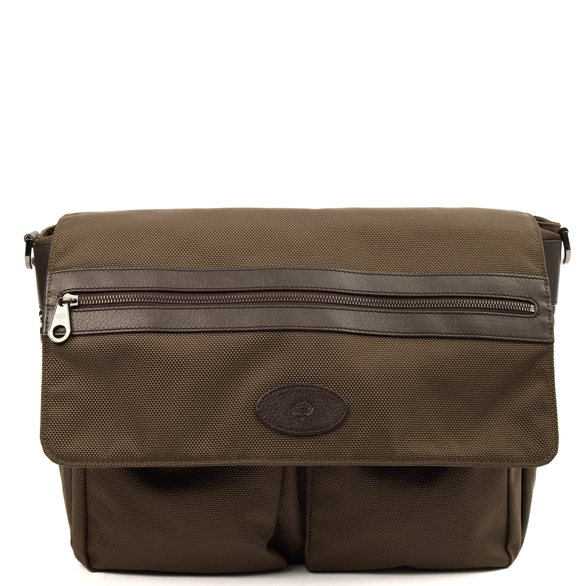 Mulberry Satchel Messenger in Green, Fabric