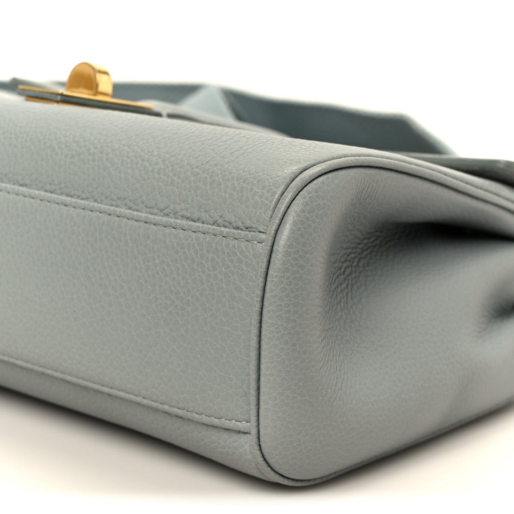 Grained Calfskin Teen Soft 16 Shoulder Bag Ice Blue