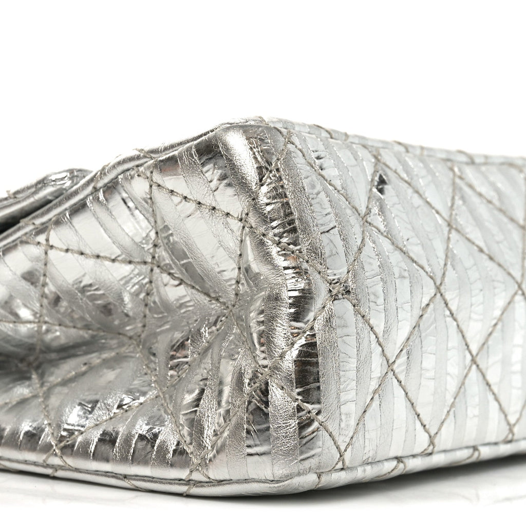 Metallic Calfskin Striped 2.55 Reissue 226 Silver
