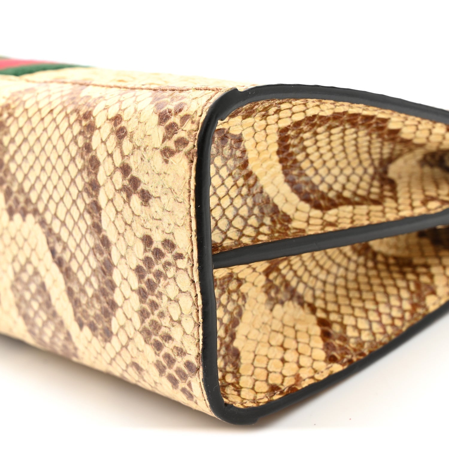 Raffia Elaphe GG Small Ophidia Chain Shoulder Bag Natural Cream Brown