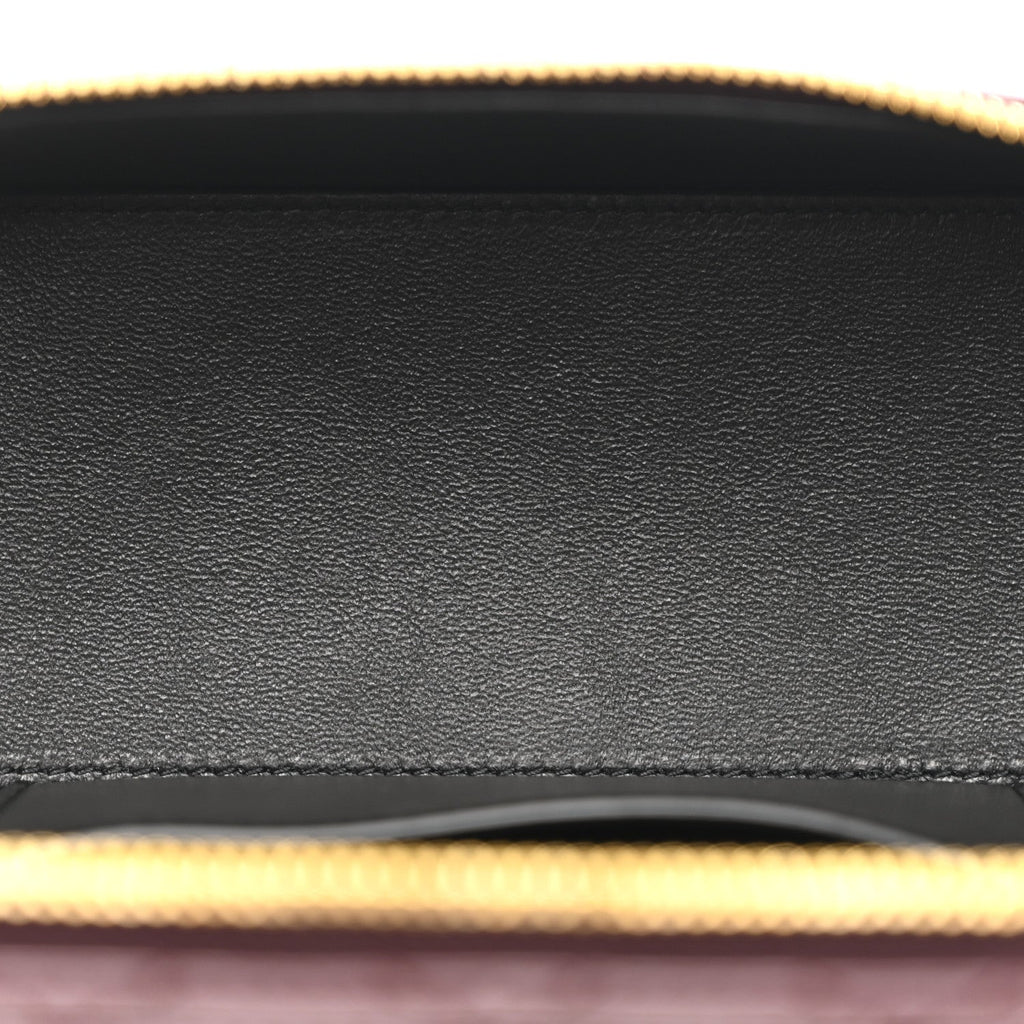 Lambskin Quilted Mini Gaby Vanity Case  Rouge Cabernet