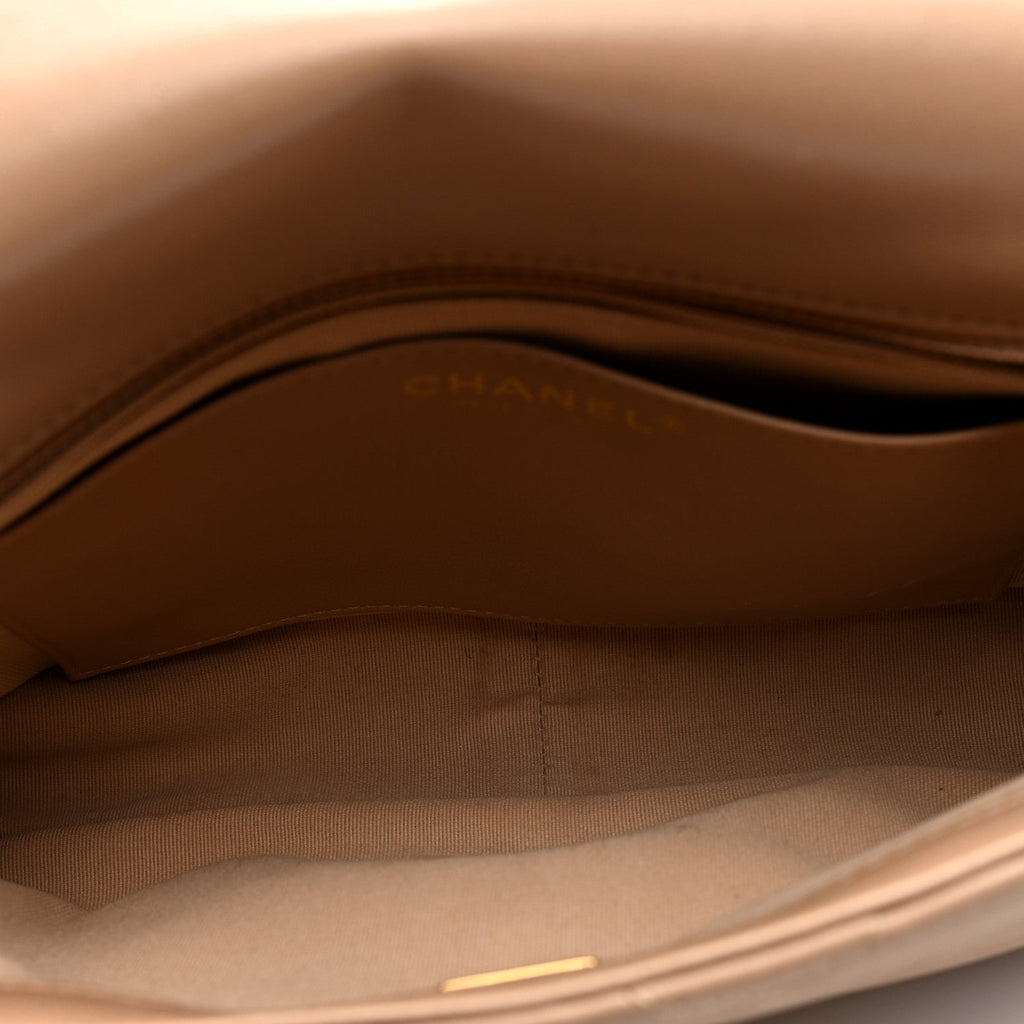 Lambskin Quilted Large CC Funky Town Flap Beige