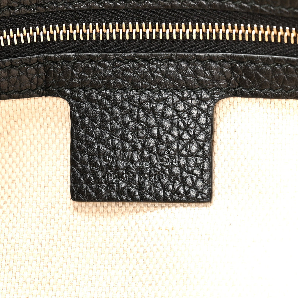 Pebbled Calfskin Medium Soho Chain Shoulder Bag Black