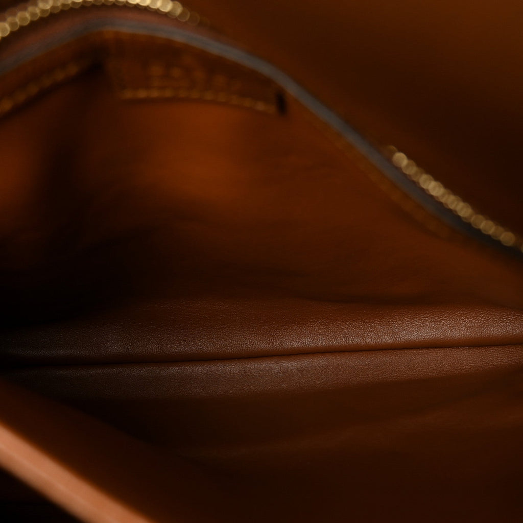 Roxy Calfskin Web Medium Blondie Shoulder Flap Bag Cuir