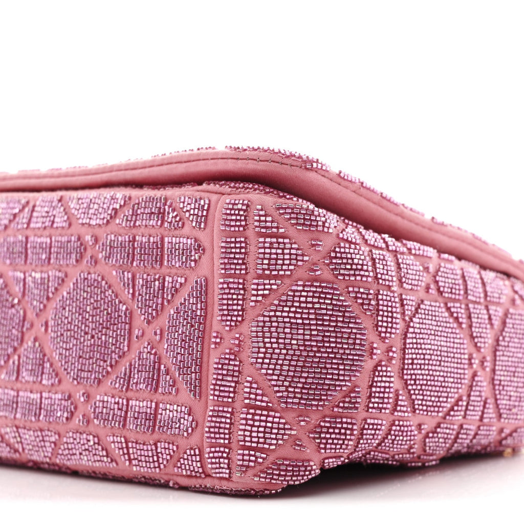 Calfskin Beaded Small Caro Bag Pink