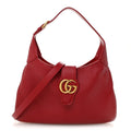 Goatskin Medium Aphrodite Shoulder Bag Hibiscus Red