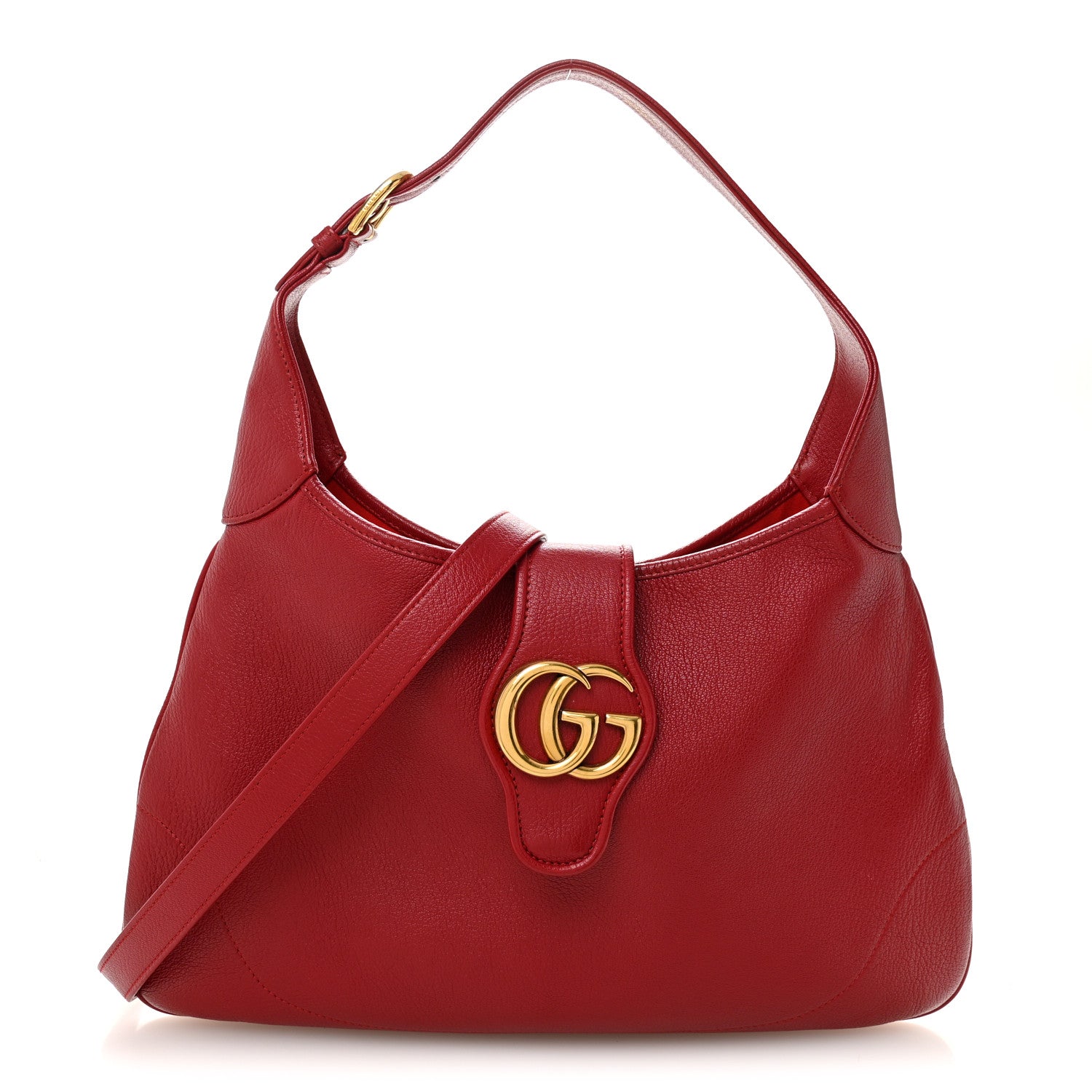 Goatskin Medium Aphrodite Shoulder Bag Hibiscus Red