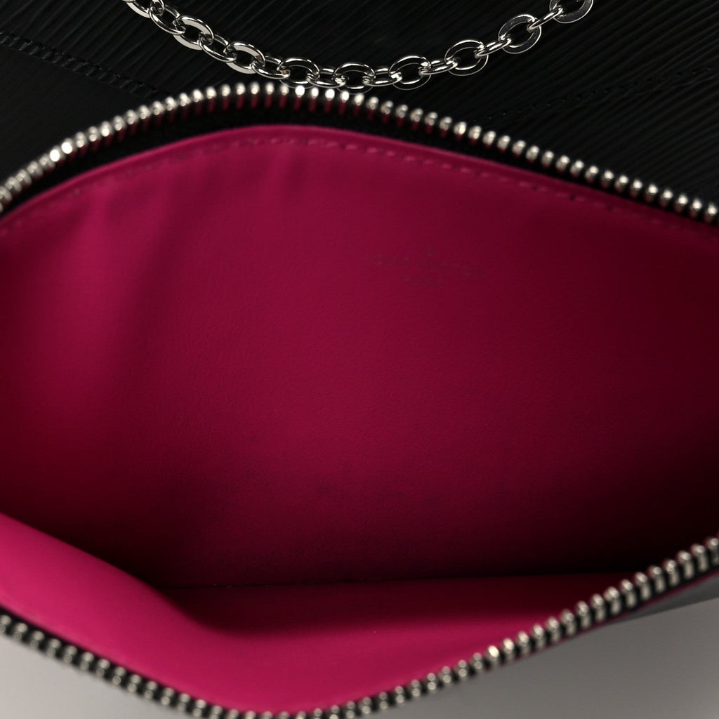 Epi Pochette Felicie Black Hot Pink