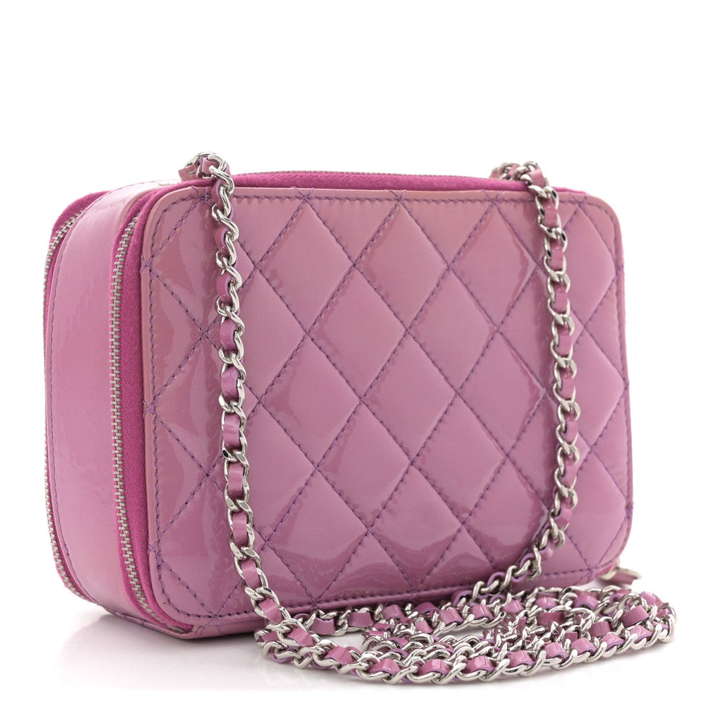 Patent Quilted Small Pocket Box Camera Case Purple
