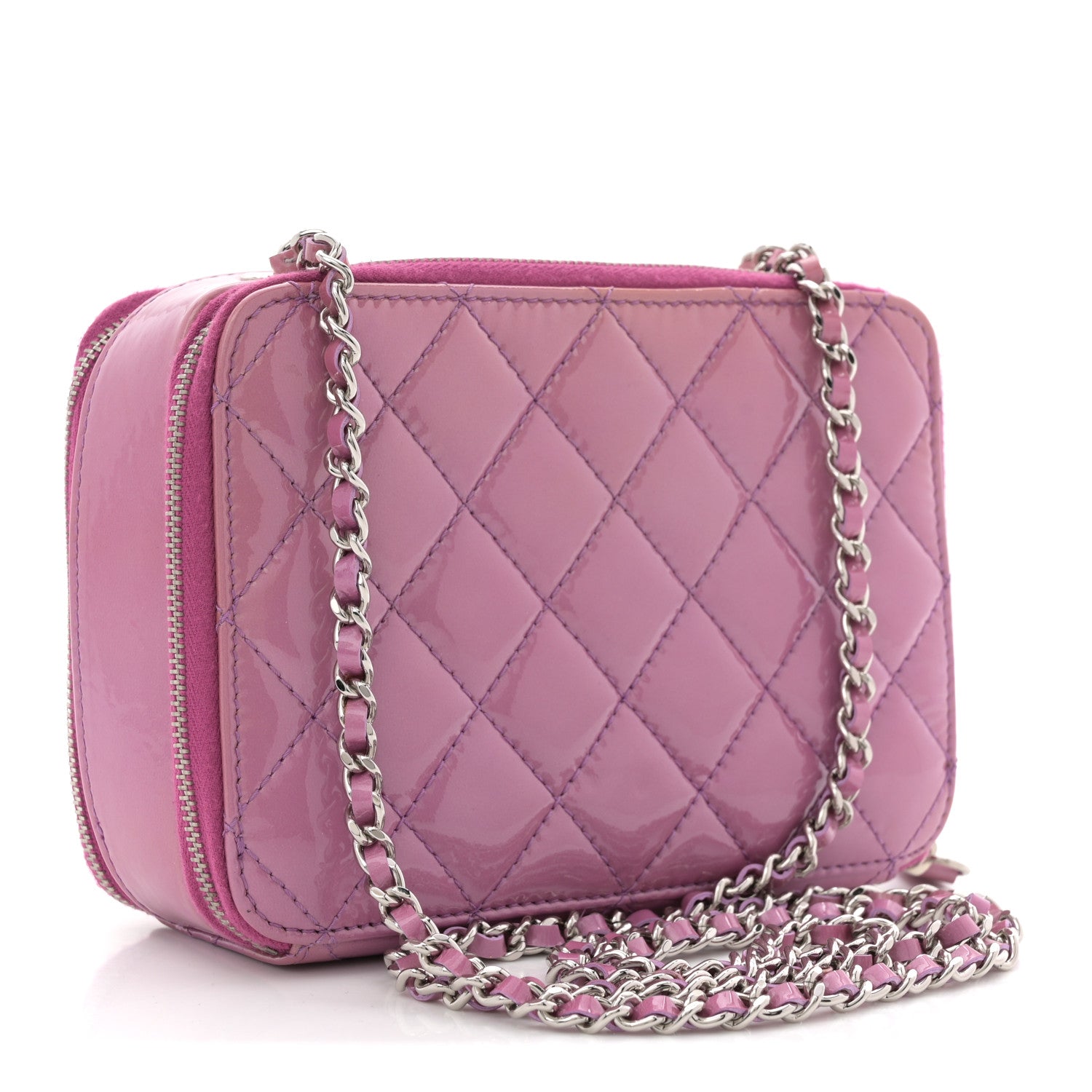 Patent Quilted Small Pocket Box Camera Case Purple