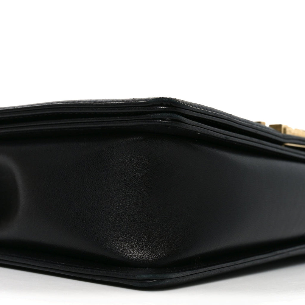 Lambskin Quilted New Medium Boy Flap Black
