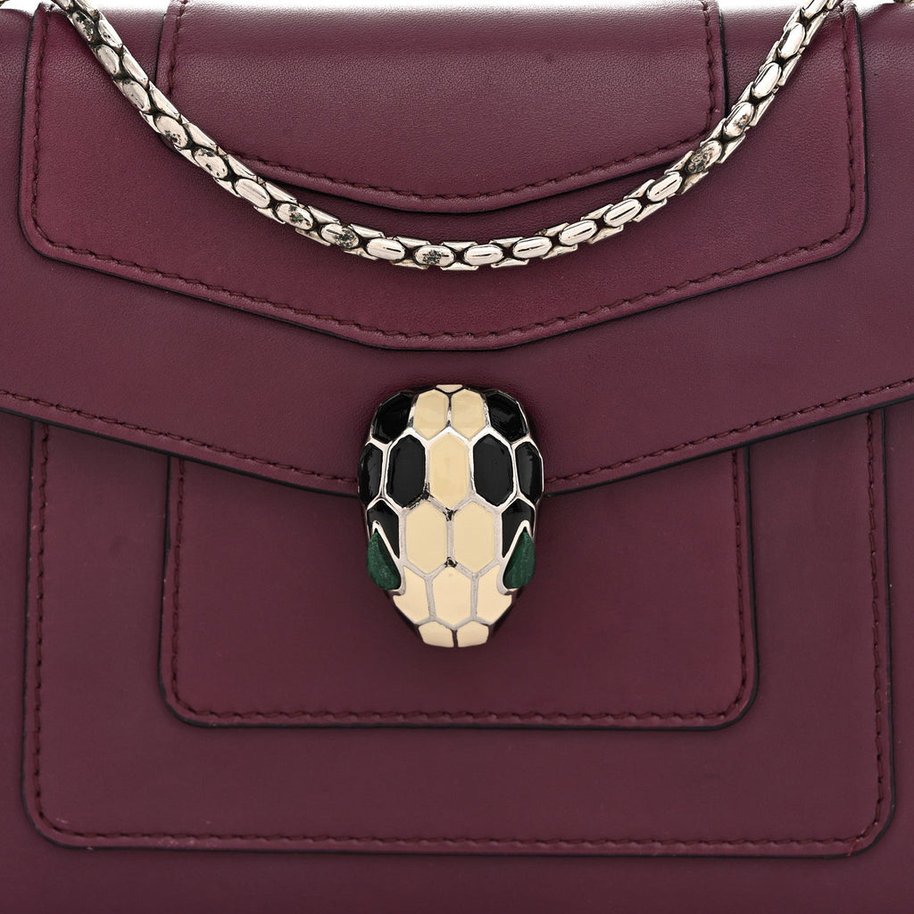 Calfskin Small Serpenti Forever Snake Strap Crossbody Bag Purple