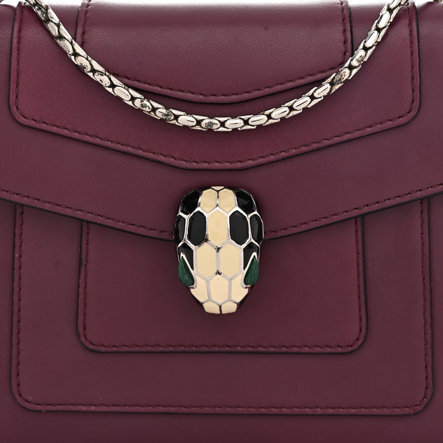 Calfskin Small Serpenti Forever Snake Strap Crossbody Bag Purple