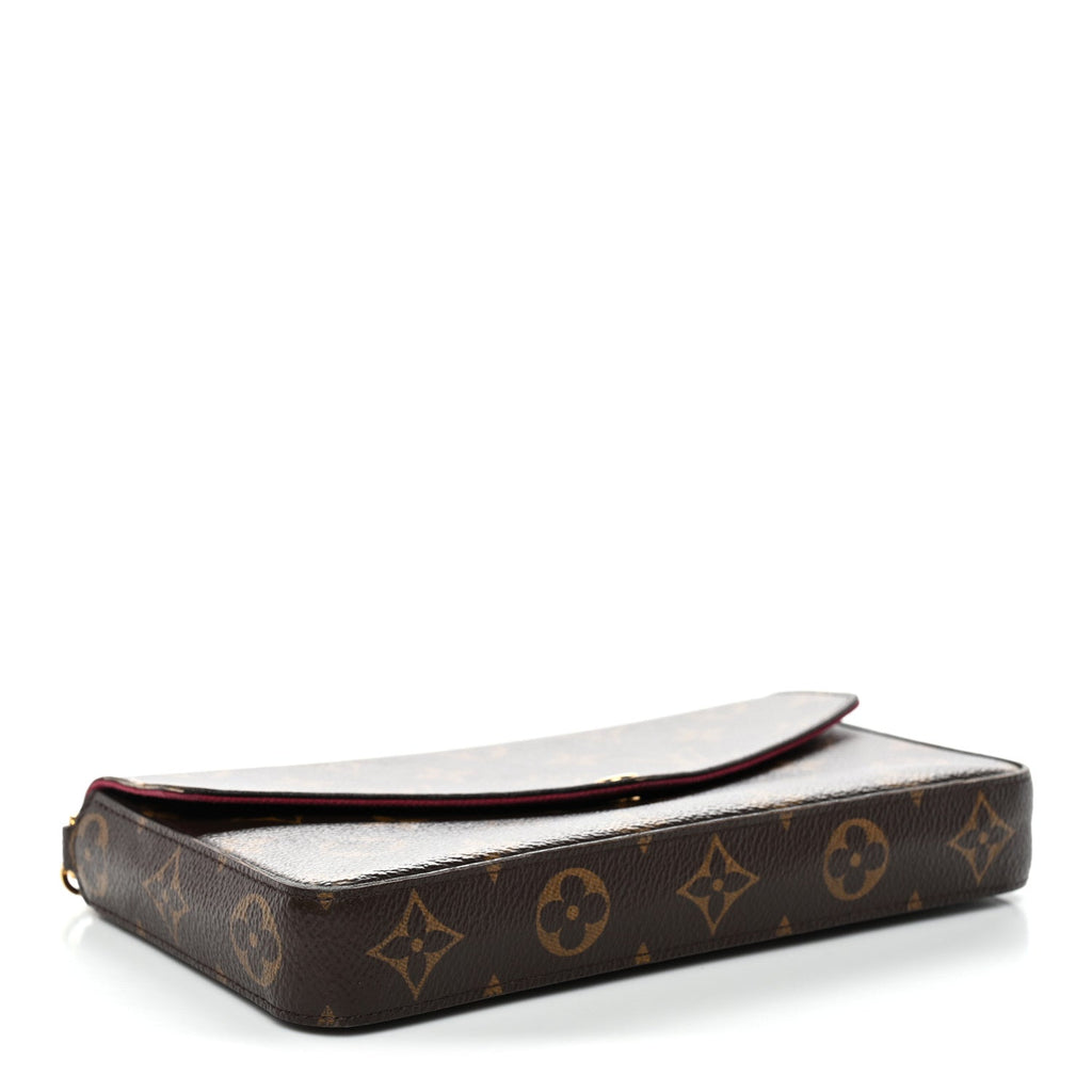Monogram Pochette Felicie Chain Wallet Fuchsia