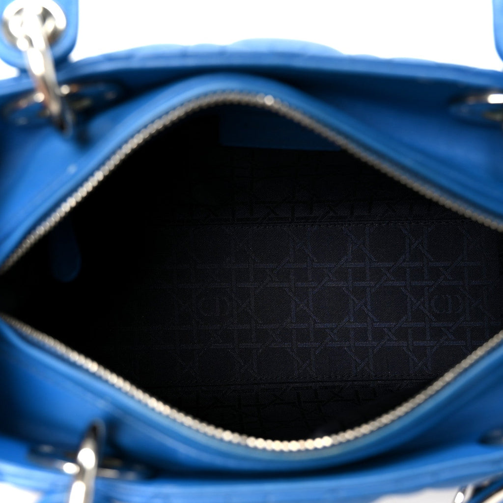 Lambskin Cannage Medium Lady Dior Blue