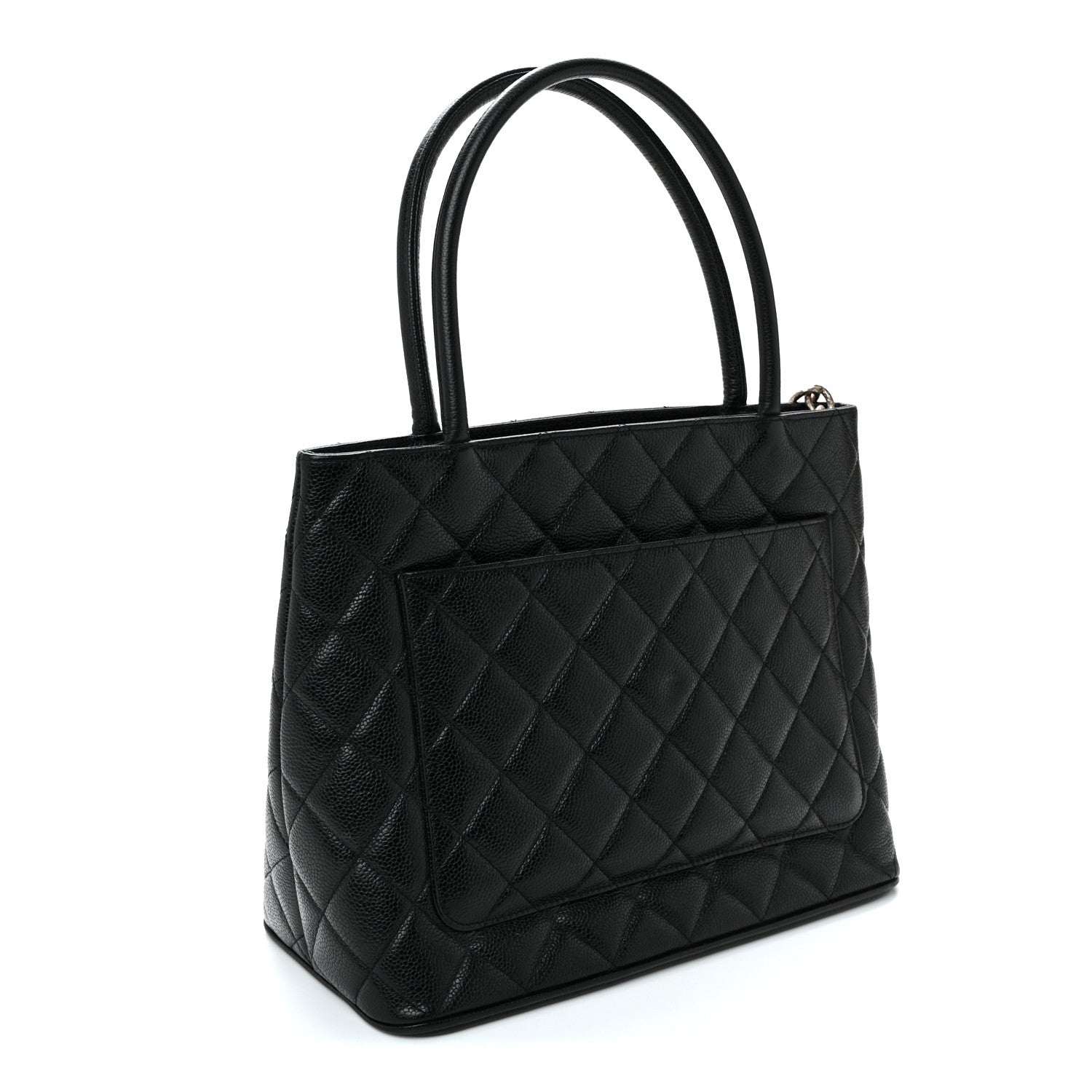 Caviar Quilted Medallion Tote Black