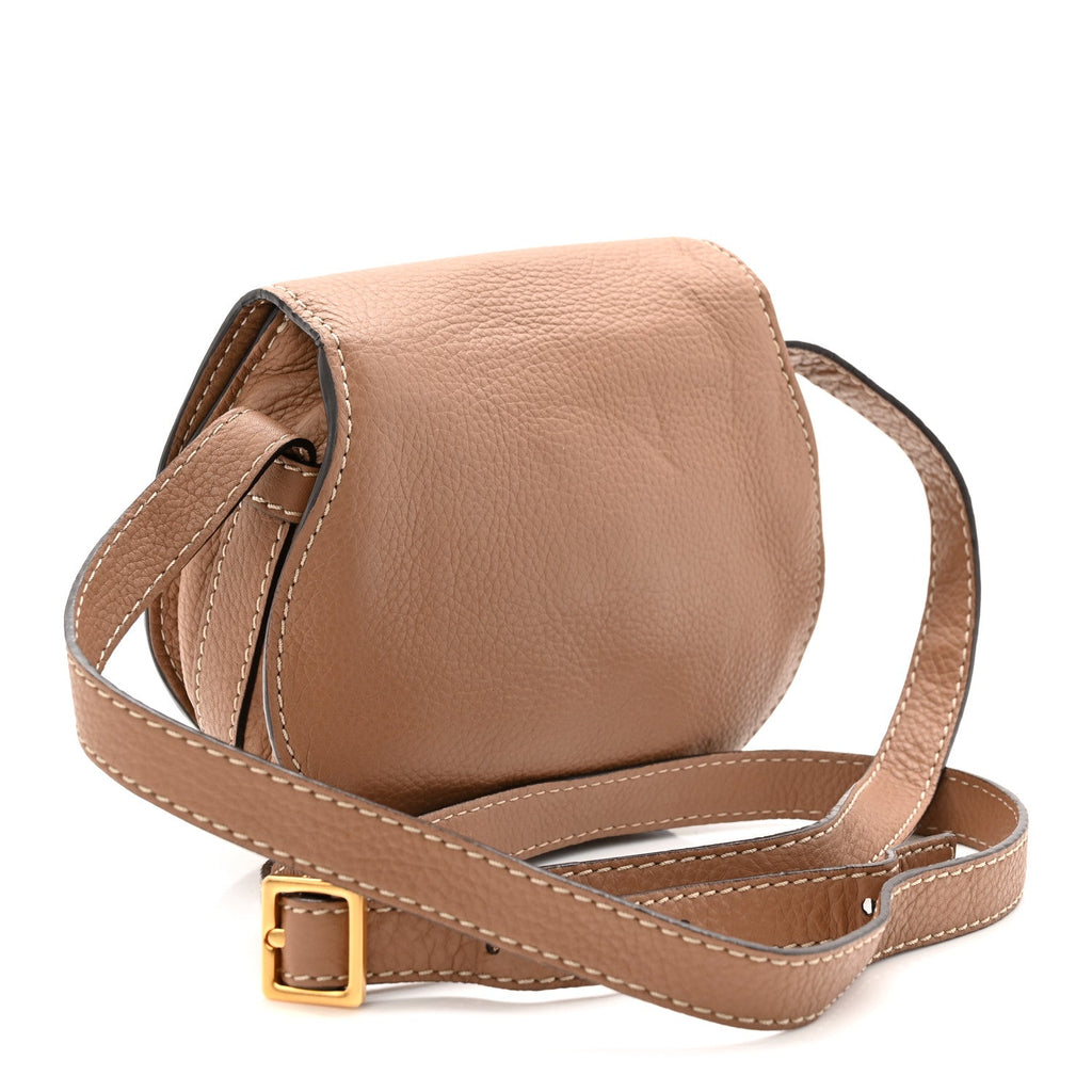 Calfskin Mini Marcie Round Crossbody Bag Nut