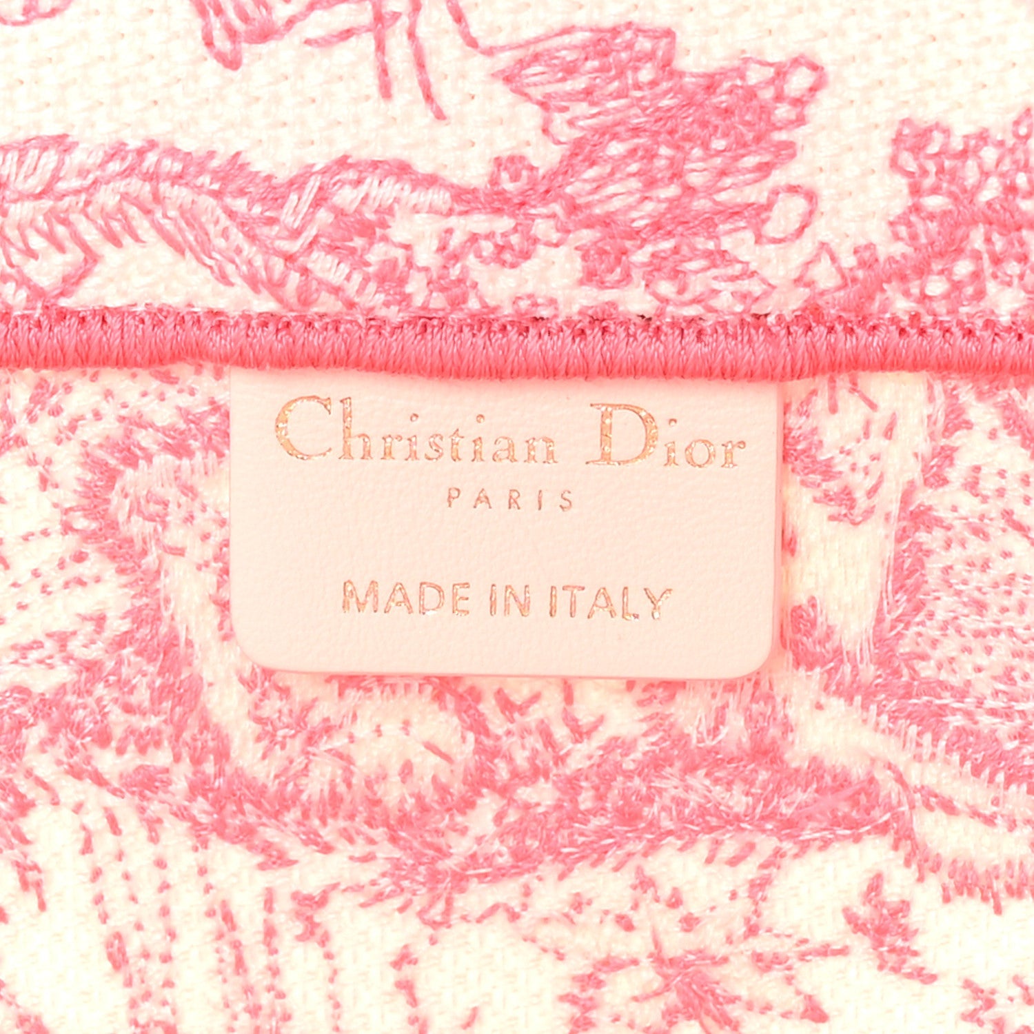 Canvas Embroidered Medium Dioriviera Toile De Jouy Book Tote Peony Pink
