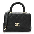 Caviar Quilted Extra Mini Coco Handle Flap Black