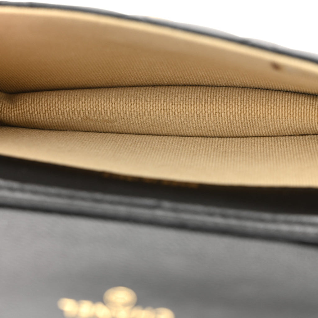 Lambskin Quilted Pearl Crush Flap With Chain Black