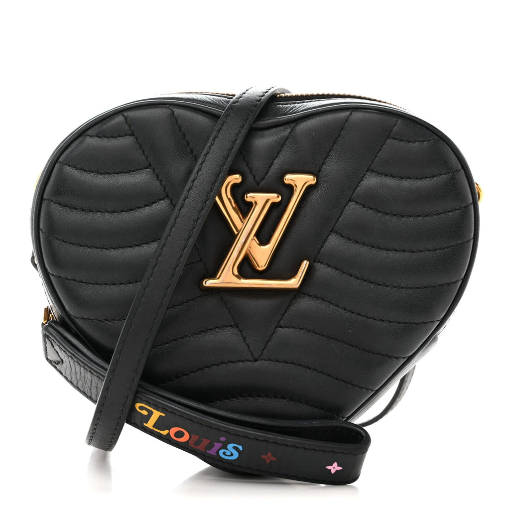 Calfskin New Wave Heart Bag Black
