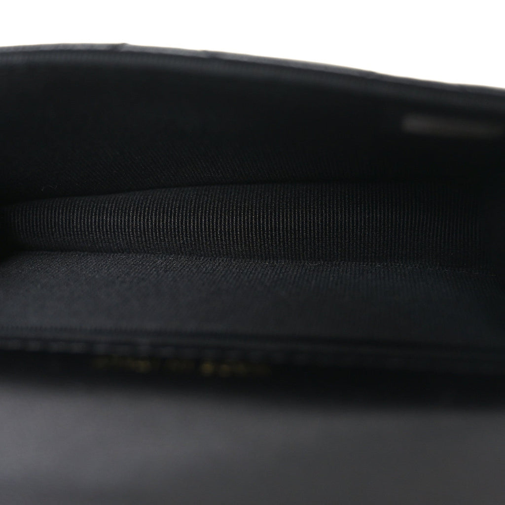 Lambskin Quilted CC Hook  Holder Black