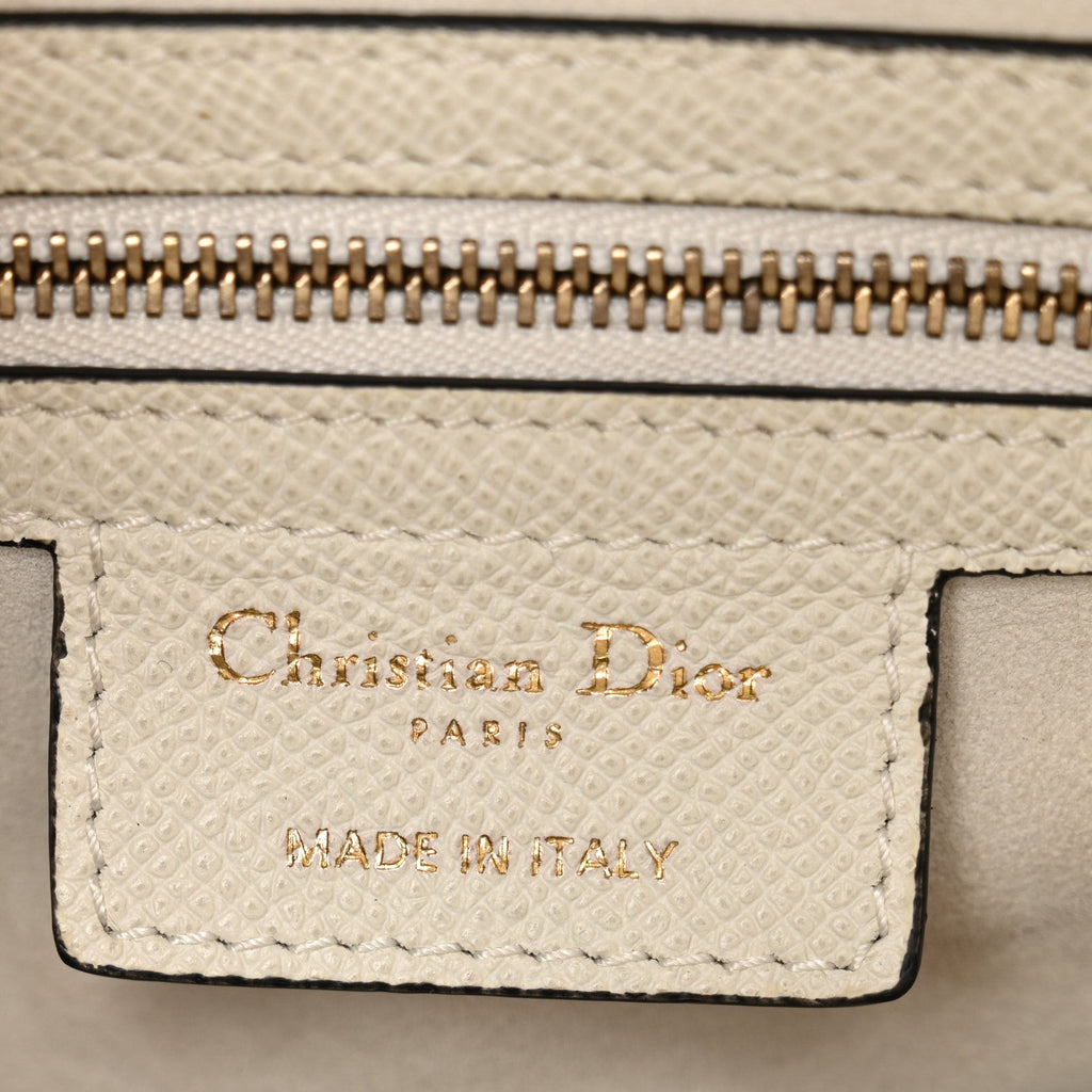 Grained Calfskin Saddle Bag White