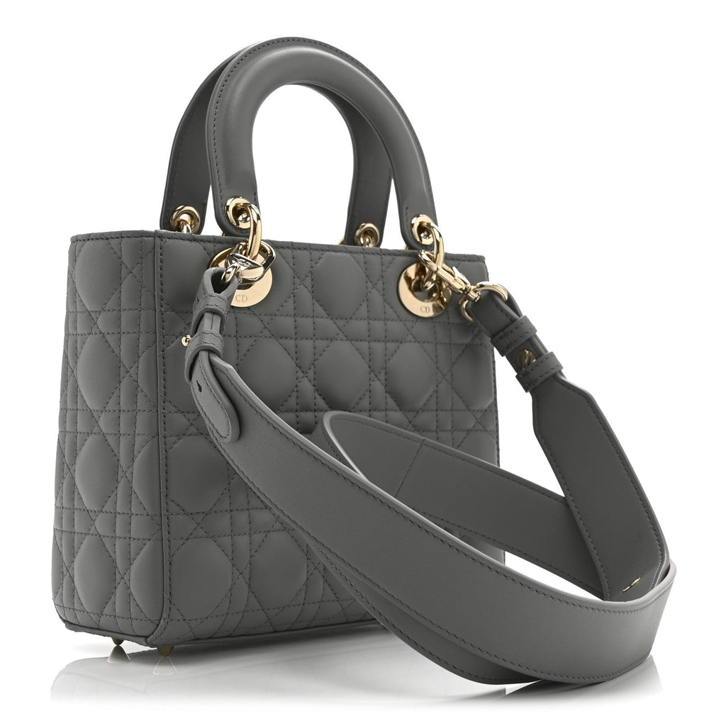 Lambskin Cannage Small My ABCDior Lady Dior Grey