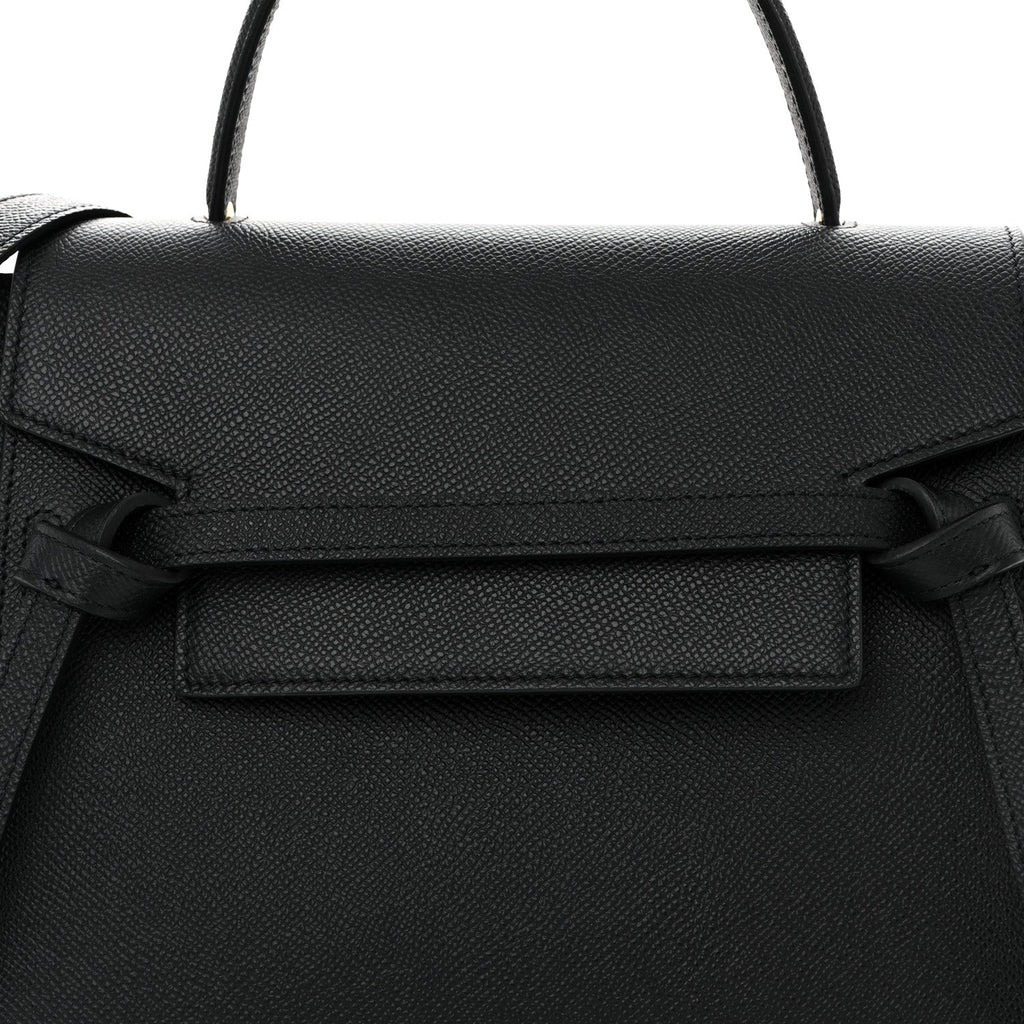 Grained Calfskin Micro Belt Bag Black
