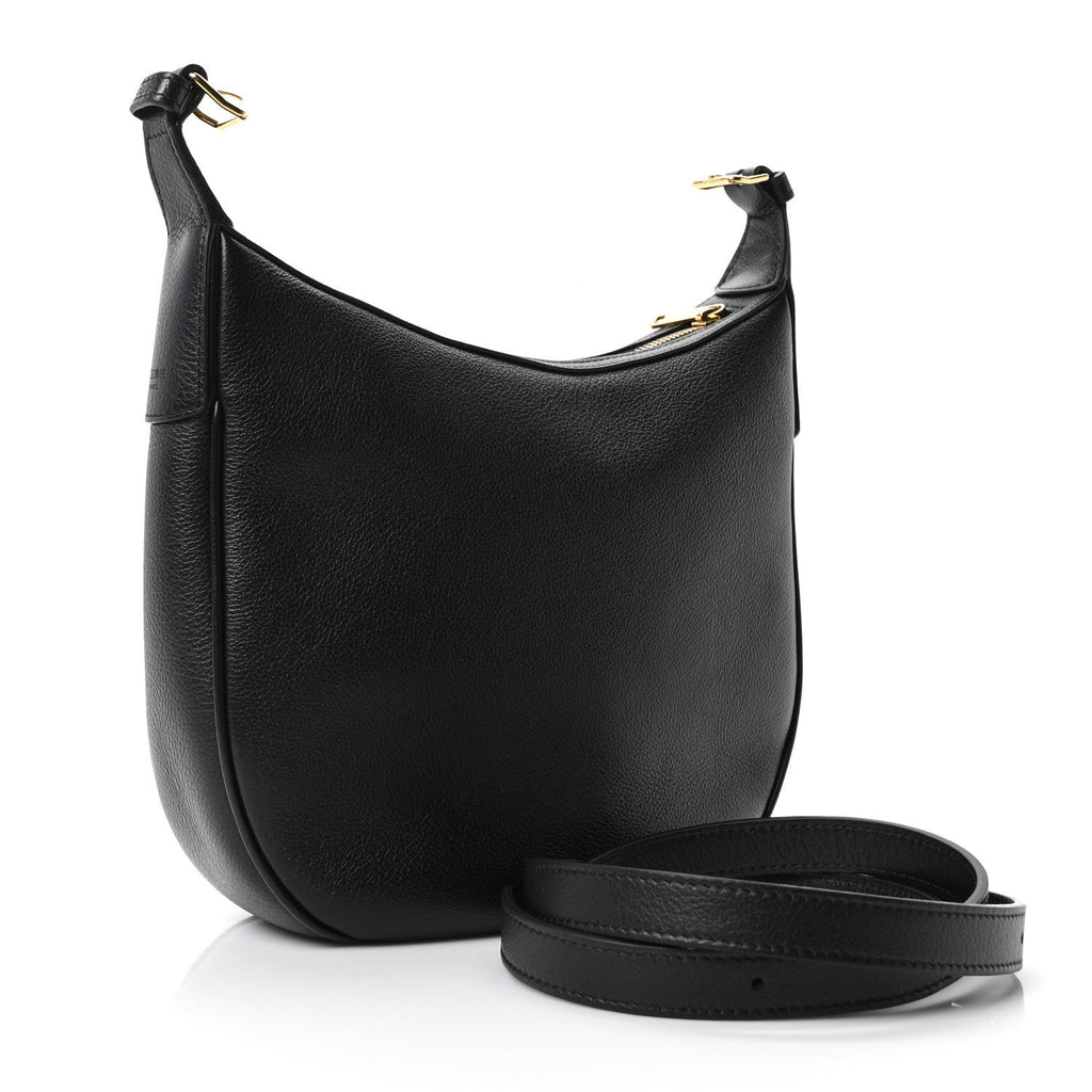 Supple Calfskin Cuir Triomphe Small Heloise Shoulder Bag Black
