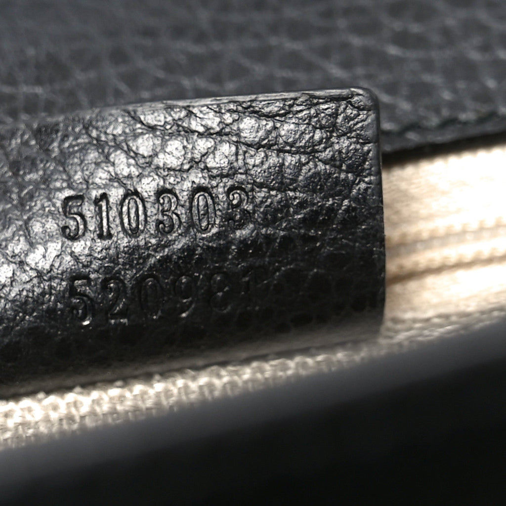 Dollar Calfskin Interlocking G Shoulder Bag Black