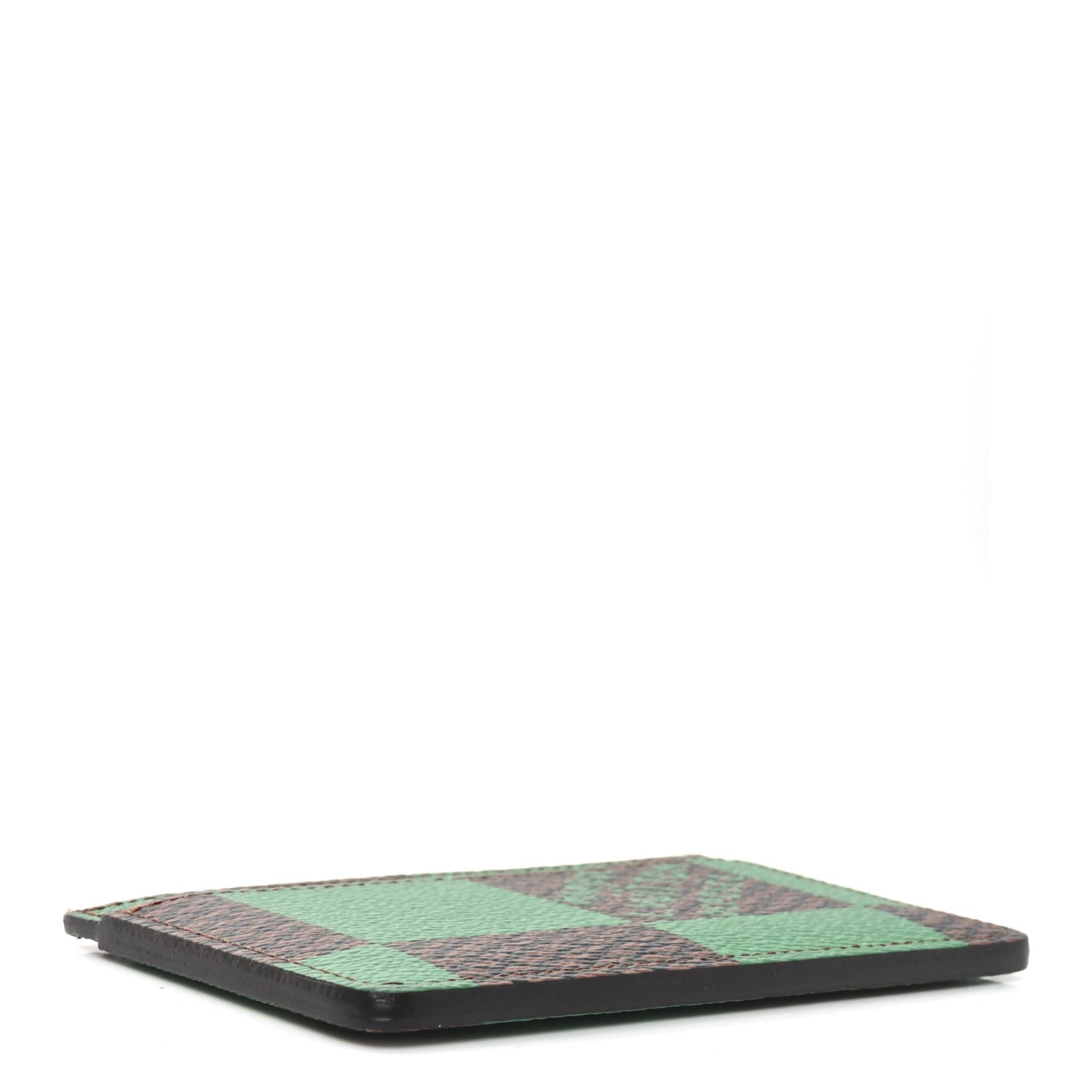 Damier Pop Porte Cartes Simple  Holder Green