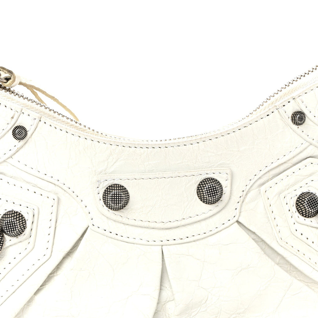 Agneau Arena Le Cagole Shoulder Bag XS Optic White