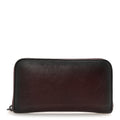 Grained Calfskin Zip Around Wallet Burgundy Black
