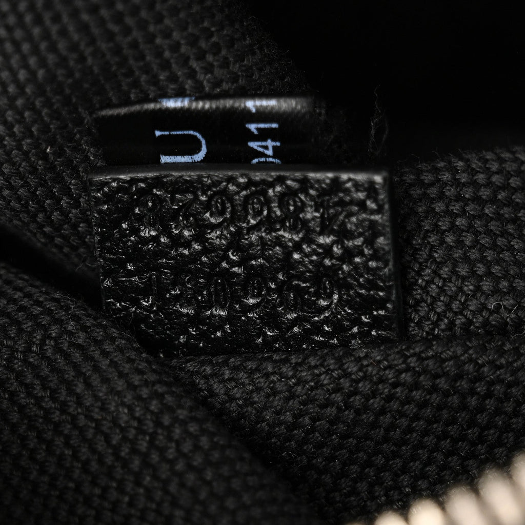 Monogram Jumbo GG Textured Dollar Calfskin Web Belt Bag Black