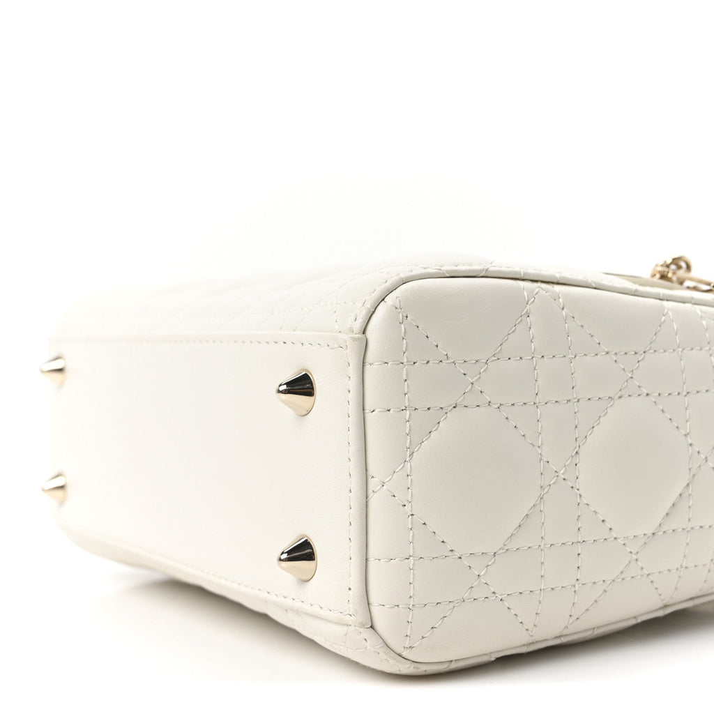 Lambskin Cannage Small My ABCDior Lady Dior White