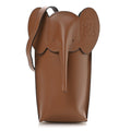 Calfskin Elephant Pouch Crossbody Bag Tan