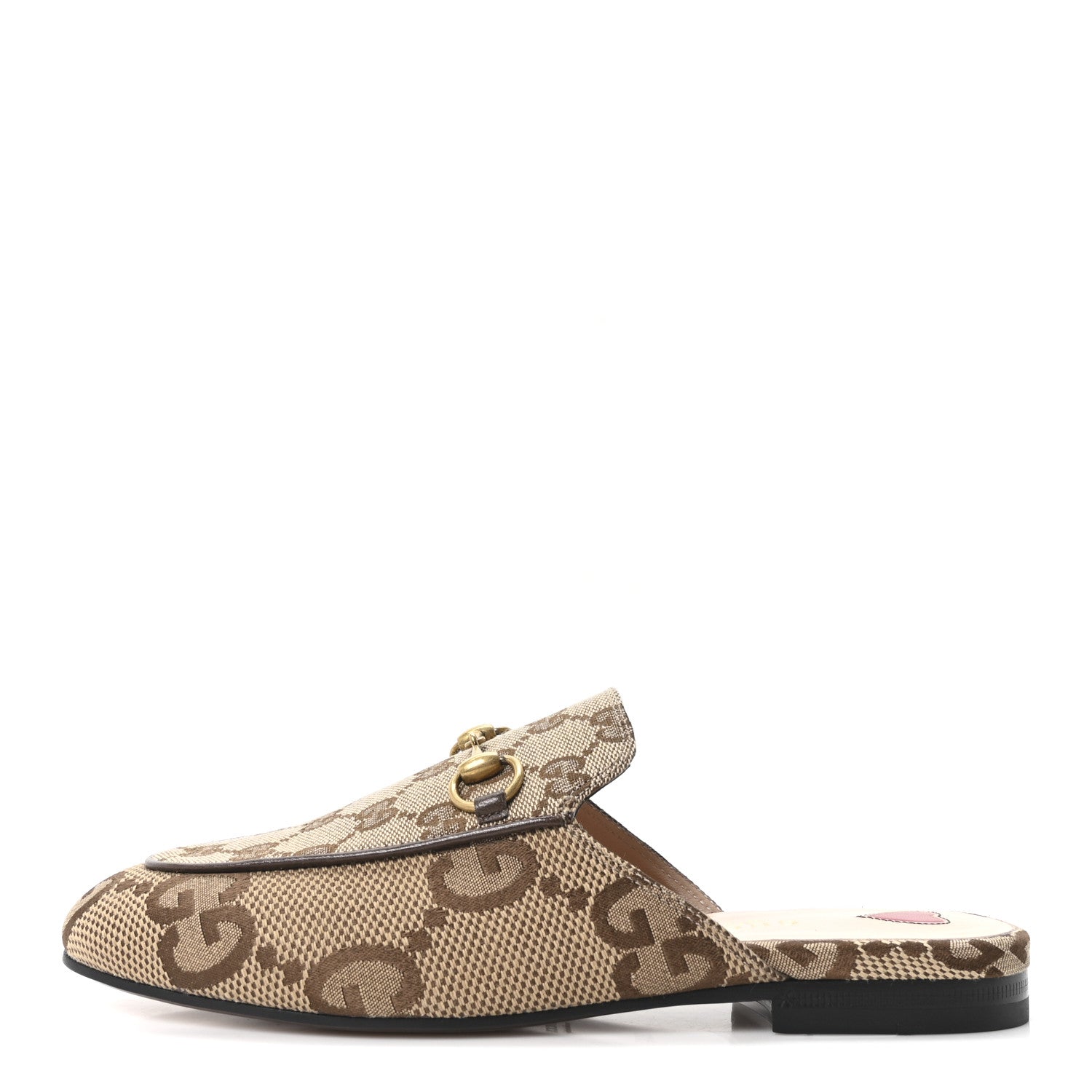 Monogram Jumbo GG Malaga Kid Womens Princetown Slippers 35.5 Camel Ebony New Acero Beige