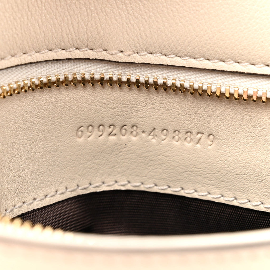 Roxy Calfskin Blondie Chain Shoulder Flap Bag Mystic White