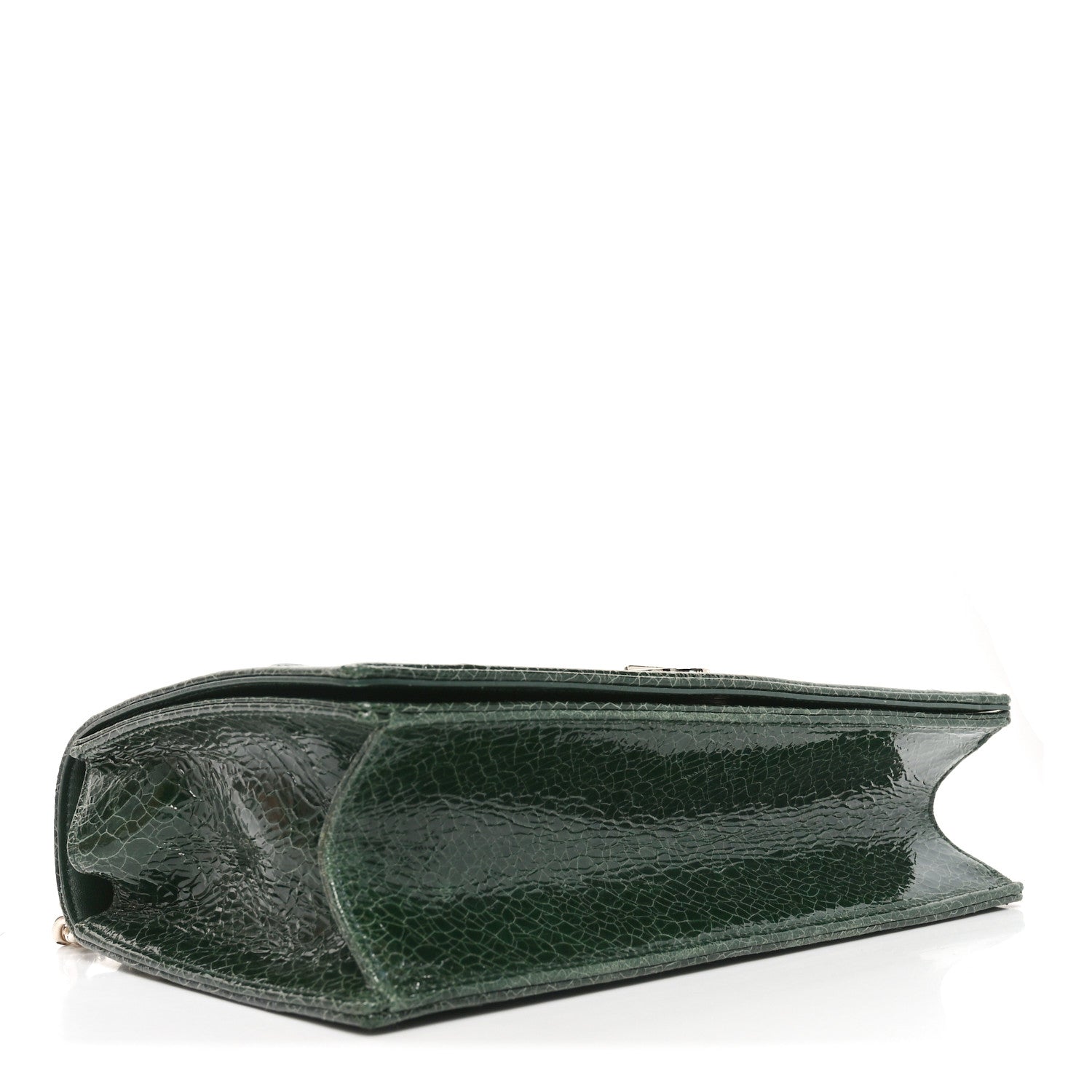 Ceramic Effect Deerskin Large Diorama Flap Bag Malachite Green