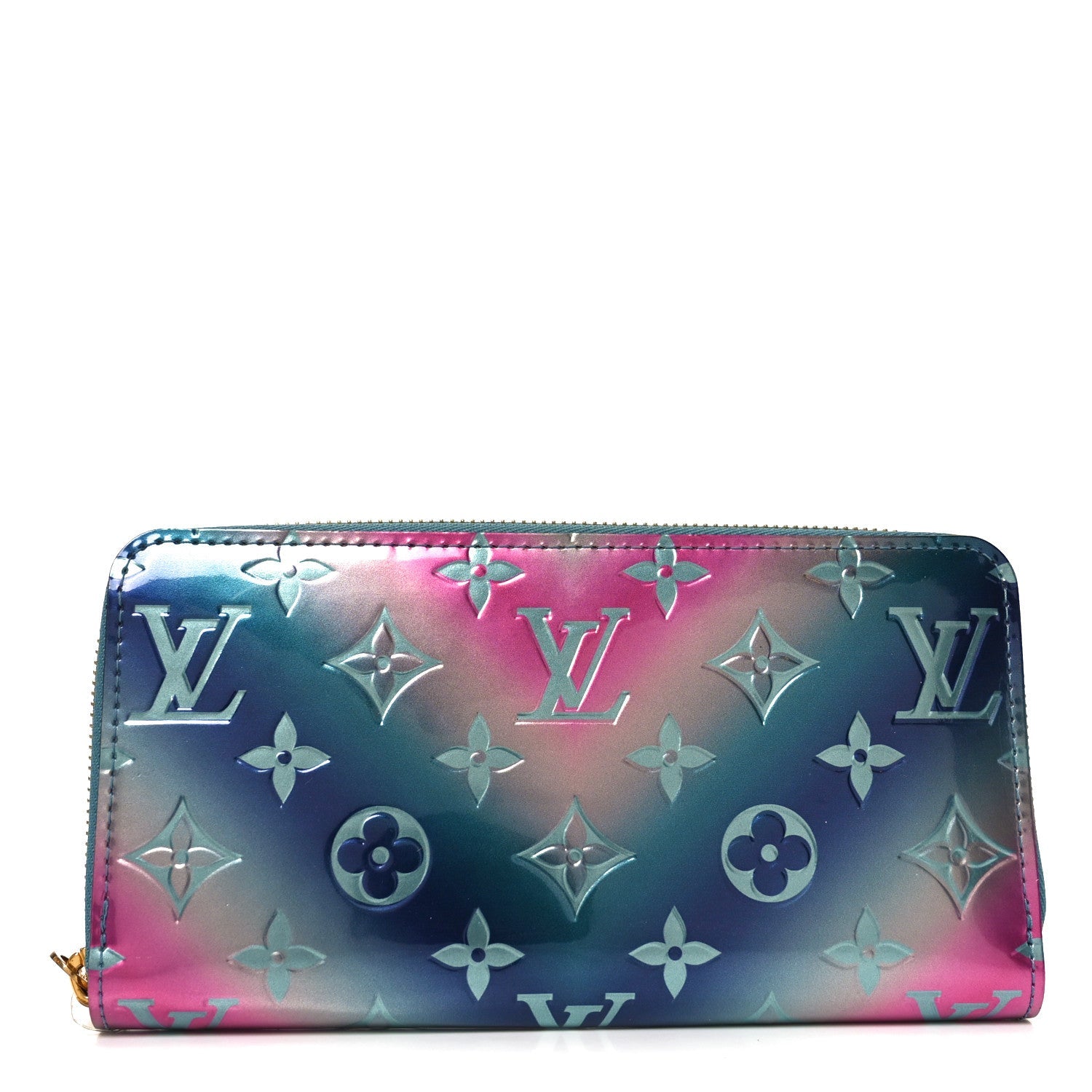 Metallic Vernis Degrade Zippy Wallet Blue Pink