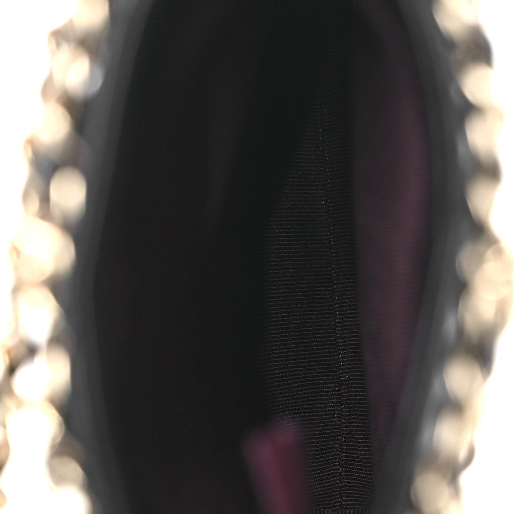 Lambskin Tech Me Out Clutch With Chain Black