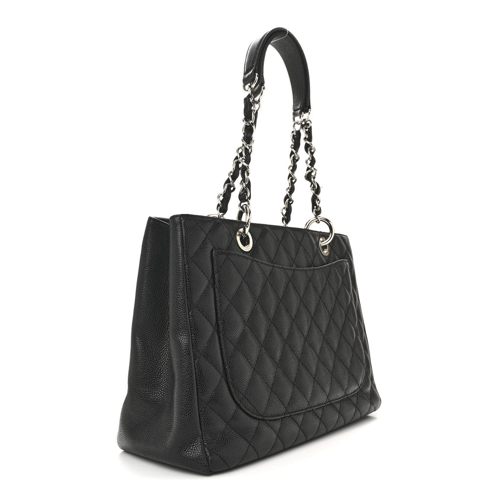 Caviar Quilted Grand Shopping Tote GST Black